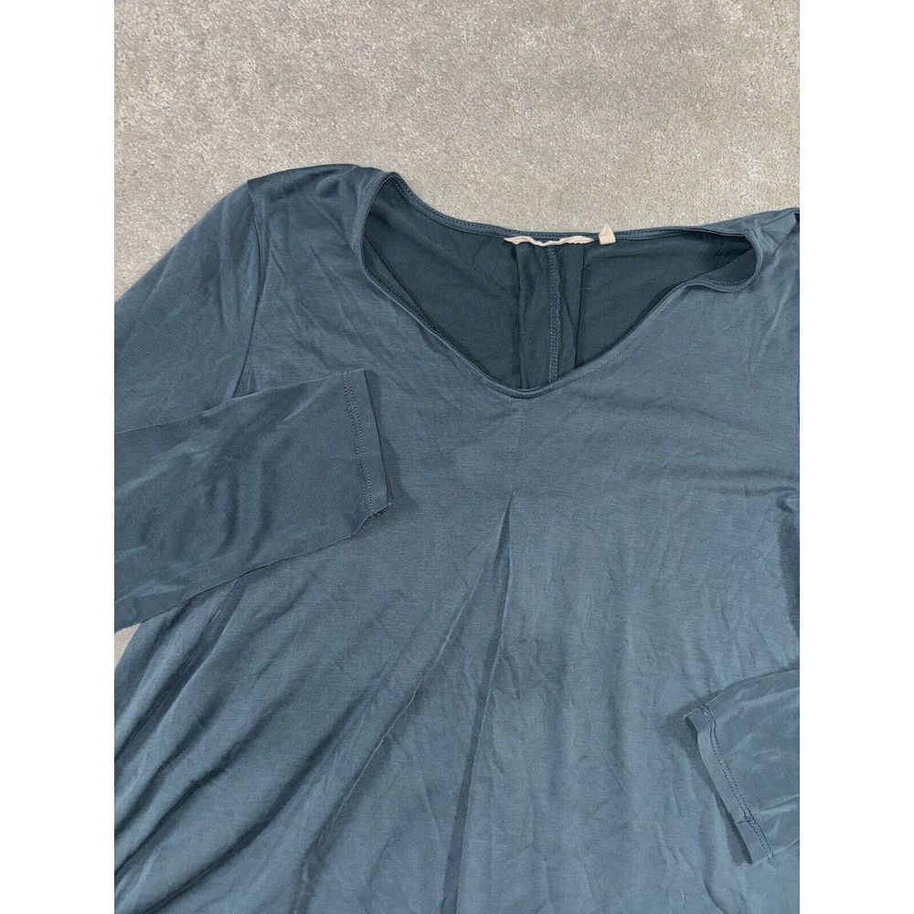 soft surroundings teal modal flowy long sleeve shirt